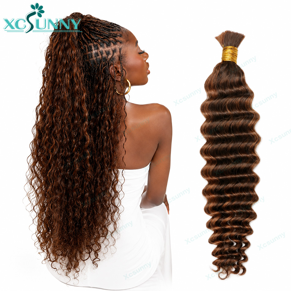 Water Wave Bulk Human Hair For Braiding - Colore # Extension per capelli umani