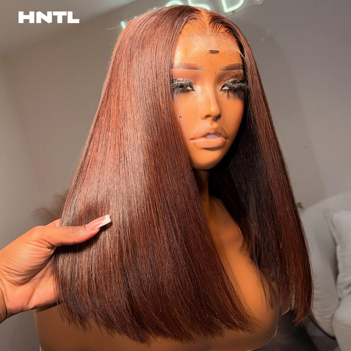 Pre Parted 13X4 Lace Front Bob Wig - Parrucca Bob Marrone Senza Colla Pronta