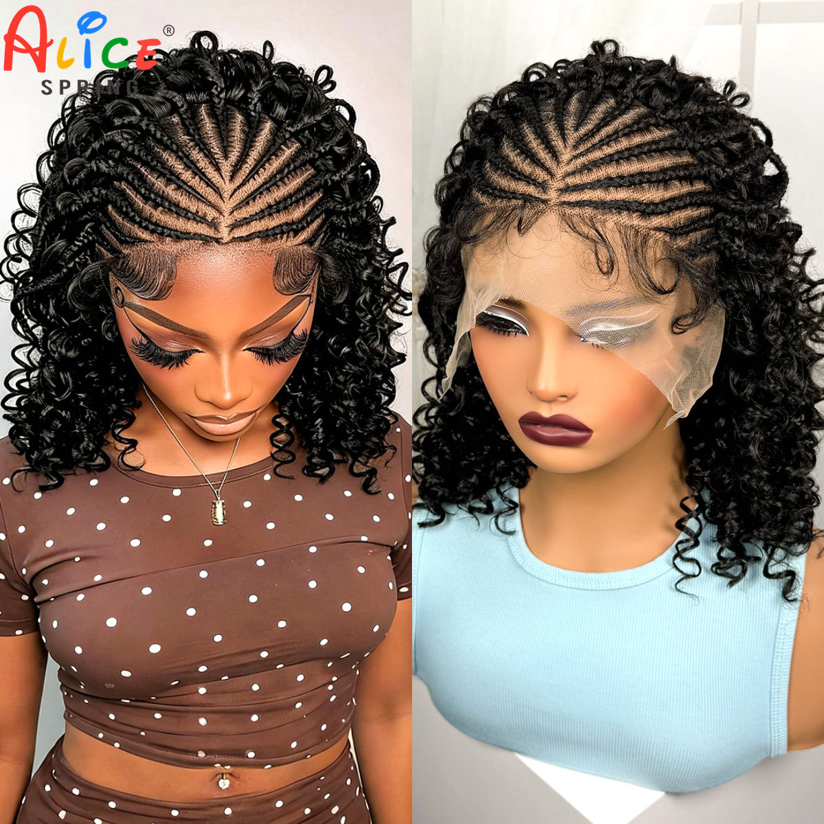 Synthetic Braided Wigs For Black Women - Parrucche intrecciate naturali da 16 pollici