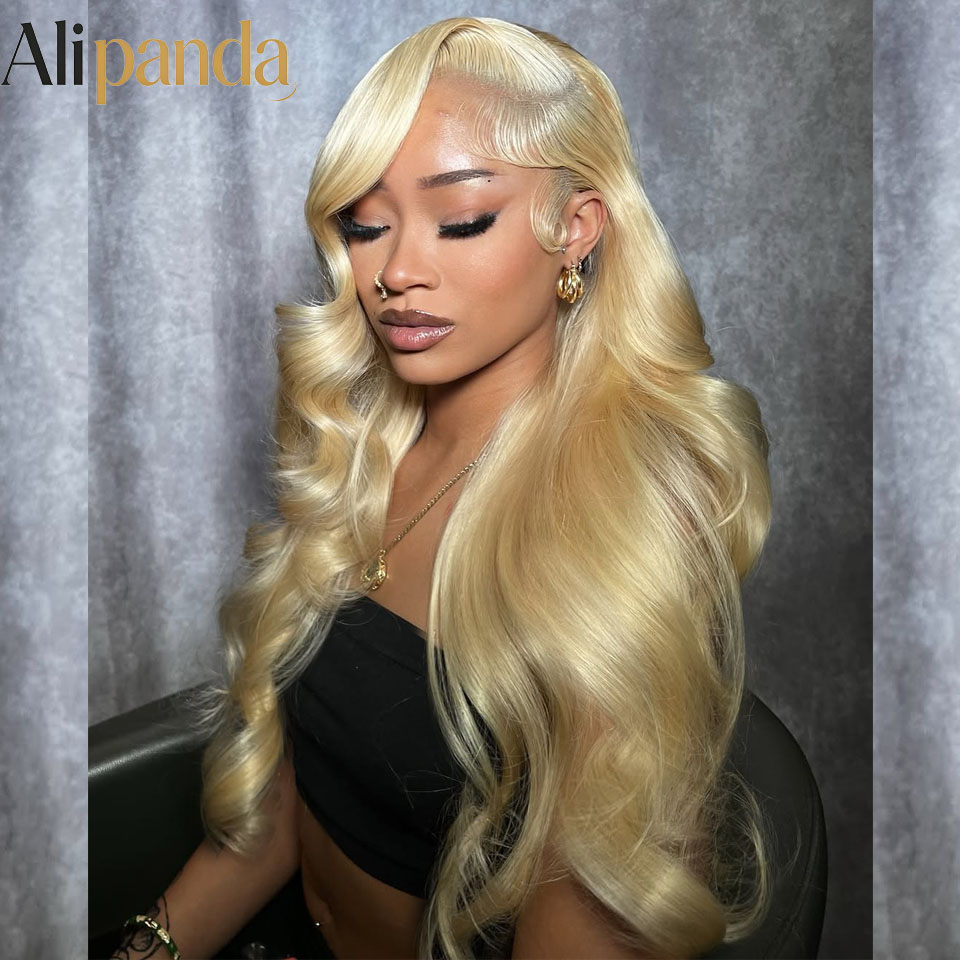 613 Blonde Body Wave Lace Front Wig - Parrucca in capelli umani 613, bionda,