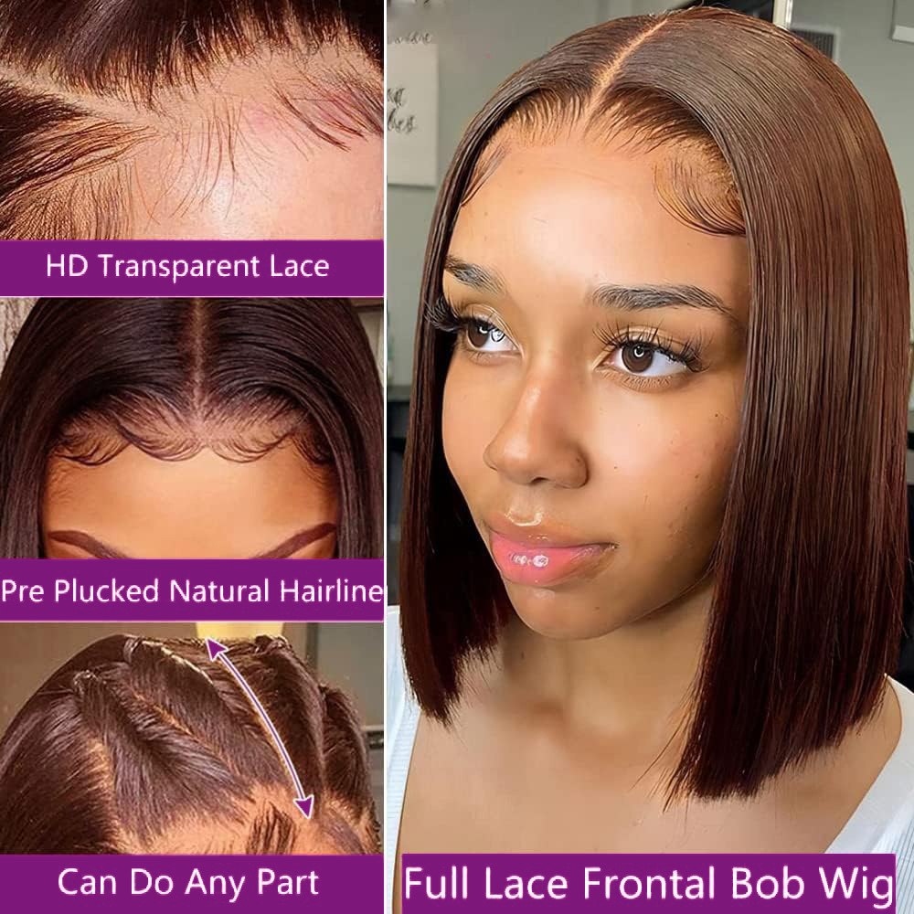 Parrucca corta color cioccolat - Pre Parted 13X4 Lace Front Bob Wig recensione e prezzo