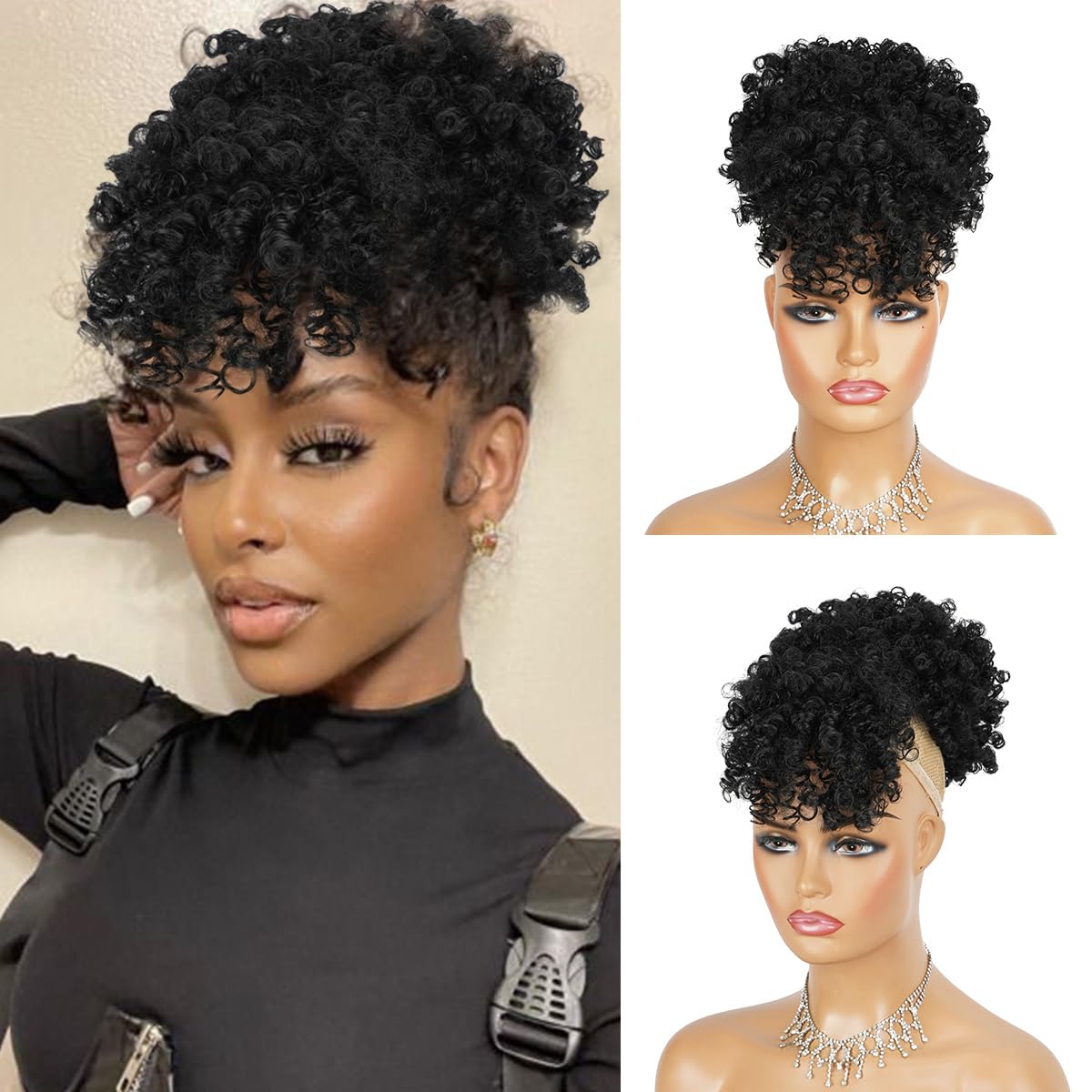 Coda di cavallo afro con couli - Drawstring Afro Curly Puff Ponytail recensione e prezzo